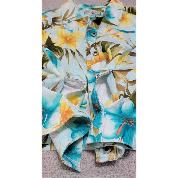 Carribean Joe Womens Multicolor Floral‎ Long Sleeve Button Up Jacket Size 2X - Picture 5 of 8